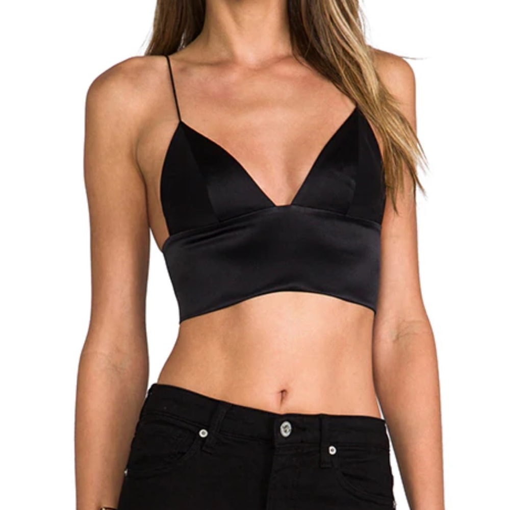 T by Alexander Wang Silk Triangular Bralet